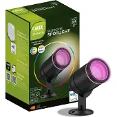 Calex Outdoor Spot de Sol RGB et Éclairage Blanc Chaud