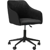 Beliani Chaise de bureau en velours avec accoudoirs pivotants, réglable en hauteur