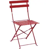 Bolero Chaises de terrasse | Rouge l Acier l 800 (H) x 387 (L) x 471 (P) mm l En lot de 2