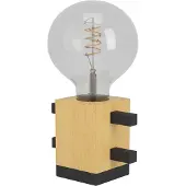 Eglo Levantara, noir, marron, acier, bois, IP20, II, E27, 1 ampoule(s)