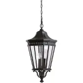 Elstead Lighting Cotswold Lane grande lampe d'extérieur suspendue 3xE14 noir Feiss FE-COTSLN8-L-BK