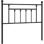 vidaXL Tête de lit de rechange en métal noir 107 cm