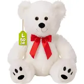 Monzana Ours en peluche nounours - L - blanc