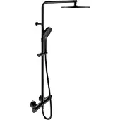 Keuco Mitigeur thermostatique de douche PLAN BLUE AP, avec pomme de douche noir mat