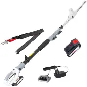 Ikra Taille-haie télescopique sans fil ICPH 2040 | 20 V | longueur de coupe 40 cm | épaisseur de coupe 18 mm | hauteur de travail jusqu'à 4 m | batterie et chargeur inclus