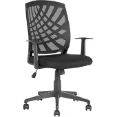 Beliani Chaise de bureau noire rembourrée pivotante avec roulettes mobilier de bureau à hauteur réglable
