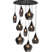 Highlight Suspension Cambio Verre fumé noir à 9 lumières