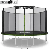 Zipro Trampoline Jump Pro Out | 12FT Ø 374 cm | Trampoline de jardin Trampoline pour enfants Kit complet avec filet extérieur, échelle et housse de protection, pour l'extérieur, vert