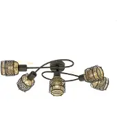 LINDBY Plafonnier , Eudoria, dimmable, Noir, Salon / séjour, Métal, Moderne