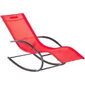 Beliani Fauteuil de jardin à bascule Rouge Carano Ii Lumarko