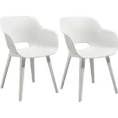Allibert by KETER Chaises d'extérieur Akola lot de 2 Blanc