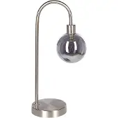 Beliani Lampe à poser acier argenté et abat-jour en verre lampe de nuit ronde lampe de table design moderne glamour