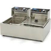 Maxima - Friteuse Gastro - 2 x 6 l - 2 paniers - Jusqu'à 2,4 kg de frites
