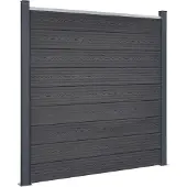 vidaXL Ensemble d'éléments de clôture Gris 699x186 cm WPC