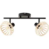Brilliant Plafonnier en bois Norah 2 lumières