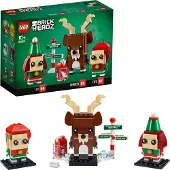 LEGO 40353 Brickheadz : Reno, Elfo et Elfillo, décorations et ornements de Noël, set de construction pour enfants à partir de 10 ans