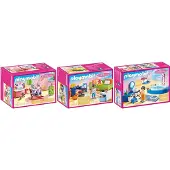 Playmobil 70209-10-11 : Ensemble de 3 maisons de poupées, chambre d'adolescent