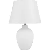Beliani Lampe de table Blanc Céramique Abat-jour en tissu 52 cm Forme de vase Câble avec interrupteur Style rétro