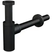 Alcadrain Siphon design 1 1/4" rond, tout métal noir mat