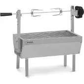 Klarstein Tourne Broche Electrique 2 en 1, Mechoui, Rotisserie et Gril de Barbecue, Broche Cochon de Lait, Tourne Broche Barbecue avec 2 Broches, Rotissoire, Mini Bbq Grill Barbecue Inox sur Roues
