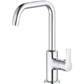 Kludi PURE&EASY Mitigeur monocommandé pour lavabo, hauteur de bec 205mm, pivotant, sans garniture d'écoulement, chrome, 370240565