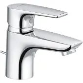 Kludi PURE&SOLID Mitigeur de lavabo, hauteur de bec 60mm, avec garniture d'écoulement en métal, chrome, 343850575