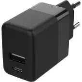 Accezz Wall Charger - Chargeur - Connexion USB-C et USB - Power Delivery - 20 Watt - Black