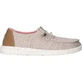 HeyDude Chaussures de sport Wendy pour femmes, modèle Dude, en mesh, chaussures basses, type mocassin, couleur beige, pour un usage décontracté