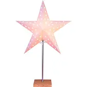 Best Season Lampe sur pied "Star" Matière : métal/bois/papier, env. 67x43cm, Couleur : beige/chêne, 233-05