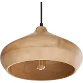 Beliani Lampe à suspendre Marron clair en bois Design rond Moderne Style Boho Lampe à suspendre Lampe de salle à manger Lampe de table à manger Lampe de salon