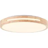 Brilliant Woodbury LED Plafonnier 39cm bois clair/blanc | 1x LED intégré, 24W LED intégré, (flux lumineux : 2100lm, couleur de lumière : 2800K)