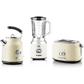 WESTINGHOUSE Retro Frühstücksset, 2-Schlitz Toaster, Wasserkocher, Standmixer