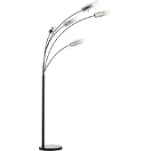 Brilliant Lampadaire Glasini noir avec verre fumé
