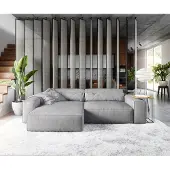 DELIFE Canapé d'angle Sirpio XL 270x170 cm Microfibre Gris Recamiere variable