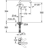 GROHE Mitigeur monocommande ESSENCE 1/2 pouce XL-Size co sun bridge