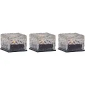 Star Trading Bougies solaires LED Icecube - moule à glaçons - LED blanc chaud - capteur de lumière - transparent - set de 3 pièces