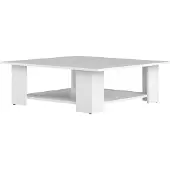Temahome LIME Table basse carrée en mélamine blanche de style contemporain - L 67 x l 67 cm