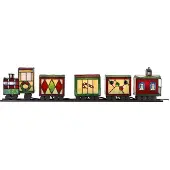 Clayre & Eef Tiffany lampe de table train 100x9x20 cm rouge vert verre