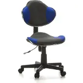 Hjh OFFICE Siège De Bureau / Siège Pivotant Kiddy Gti-2, Tissu Gris / Bleu Hjh Office
