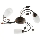 LINDBY Plafonnier , Stefania, dimmable, Brun / rouille, Salon / séjour, Verre, Ancien