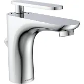 Schutte ORCA Robinetterie de lavabo avec tirette, robinet de salle de bains avec garniture d'écoulement, chrome