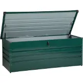 Beliani Coffre De Jardin En Acier Vert 165 X 70 Cm Cebrosa