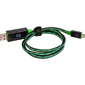 RealPower Datenkabel LED grün micro-USB auf USB