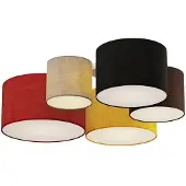 LINDBY Plafonnier , Laurenz, dimmable, Multicolore, Salon / séjour, Tissu / textile, Moderne