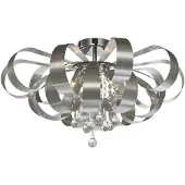 Luxera Plafonnier RIBBON CRYSTAL 6xG9/33W, argenté/clair, Ø : 60 H : 34 cm, douille G9