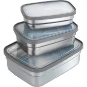 Maximex Récipients pour aliments, acier inoxydable, 3 pièces