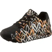 SKECHERS Baskets basses 'Uno James' bronze / noir / argent