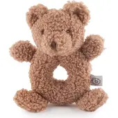 KG Bieco Peluche Bieco « Mika » avec hochet | Ours en peluche en bouclé | Peluche pour bébé | Peluche avec hochet | Peluche « Tedy Bear » | Peluche pour bébé « Bon rétablissement » | Ours en peluche dès 0 mois