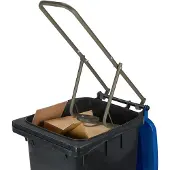 Relaxdays Compacteur de déchets , compacteur pour déchets ménagers, déchets résiduels et papier, compacteur manuel, acier, marron