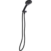 Beliani Pomme de douche avec flexible, métal noir, 4 modes de jet, style moderne, accessoires de salle de bain